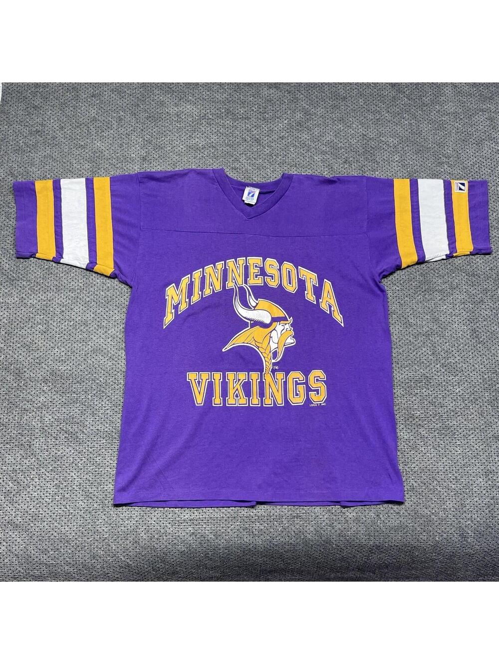 Vintage 80s Logo 7 Minnesota Vikings T-Shirt XL National Football League MENS